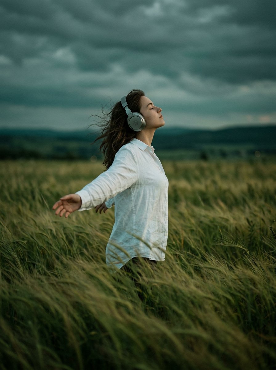 Profile / Avatar - Moody Cinematic Woman Portrait in Grass - Image 1