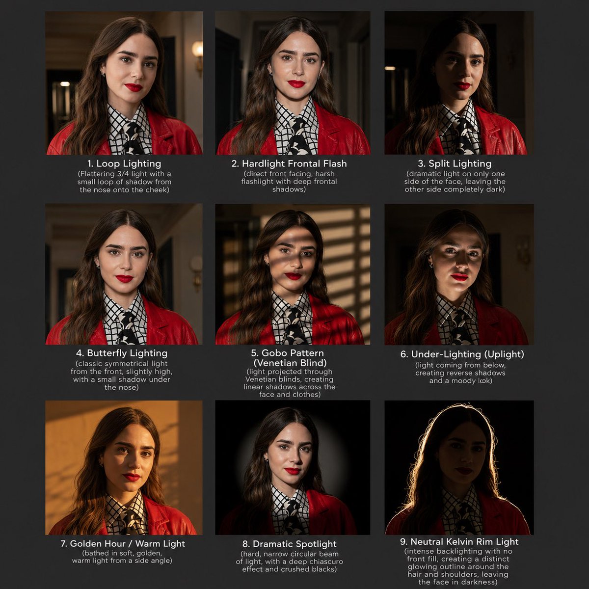 Infographic / Edu Visual - Portrait Lighting Study Grid - Image 2