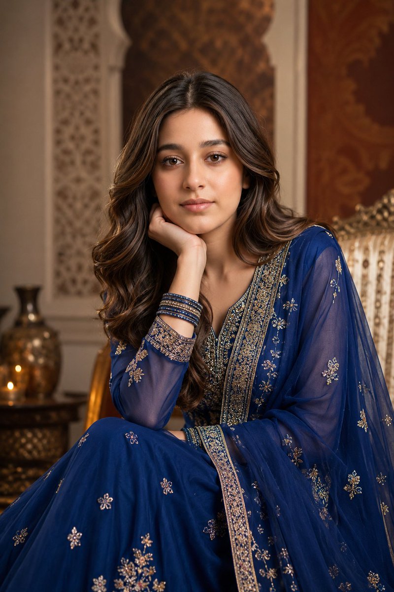 Royal Blue Anarkali Portrait