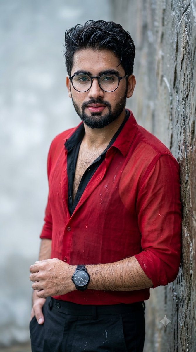 Wet-Look Realistic Male Portrait