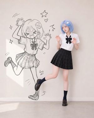 Character Reference Doodle Shadow Portrait AI image template preview