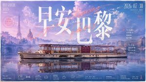 Paris Morning Travel Poster AI image template preview