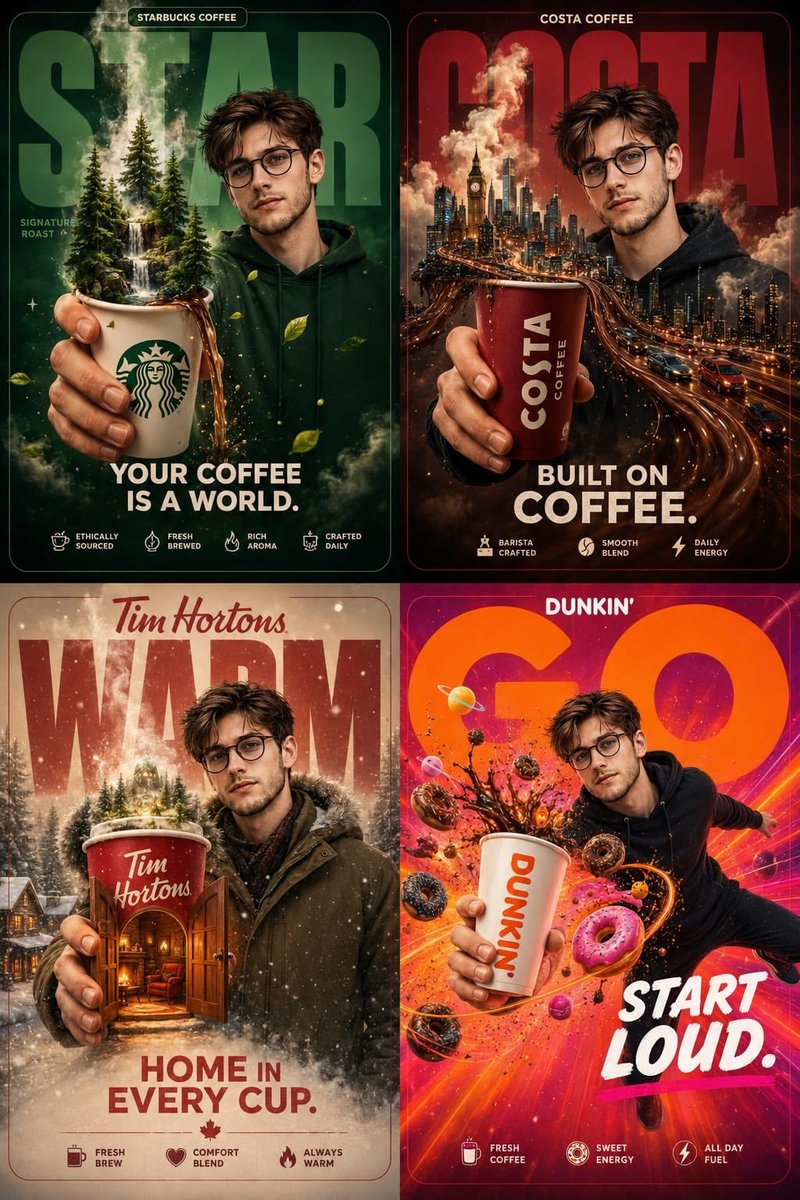 Cinematic Coffee Campaign Collage