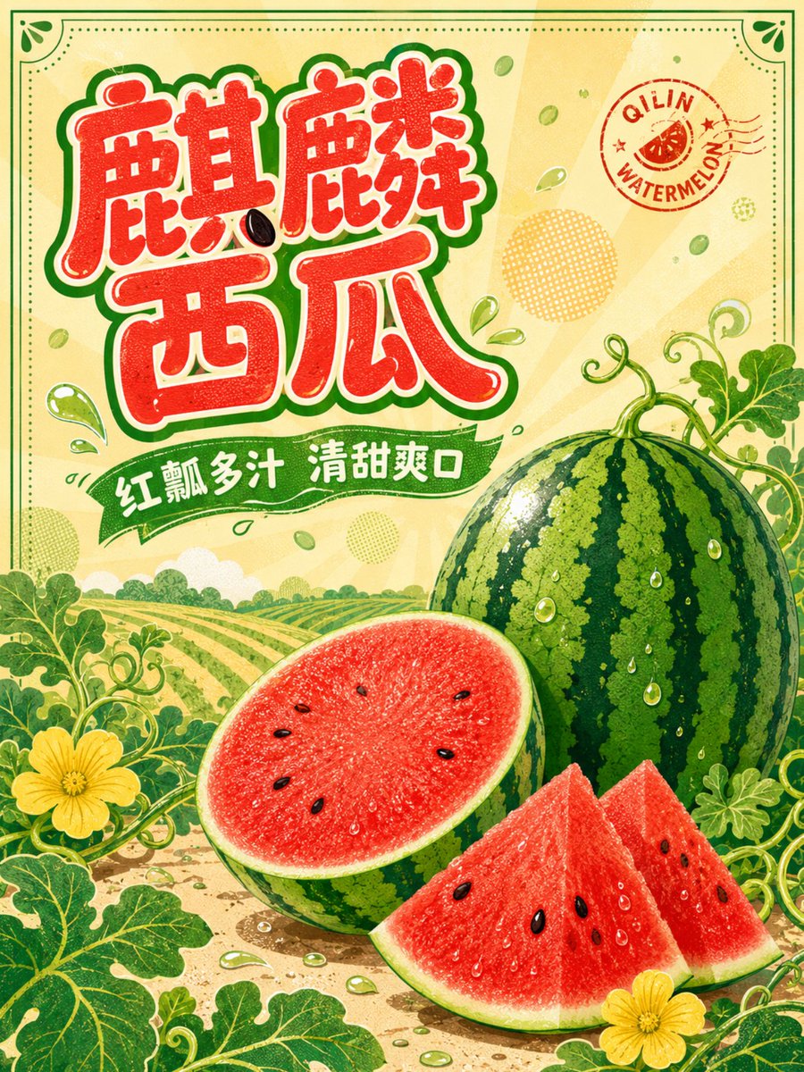 Qilin Watermelon Commercial Poster