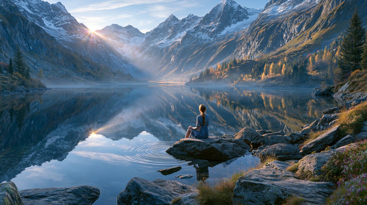 Sunrise Alpine Lake Reflection