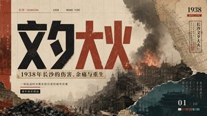 Wenxi Fire Historical PPT Cover — Goal: Create a 16:9 cinematic historical PowerPoint cover slide about the {argument name="historical event" default="Wenxi Fir