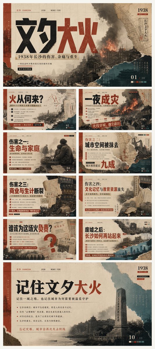 Infographic / Edu Visual - Wenxi Fire Historical PPT Cover - Image 4