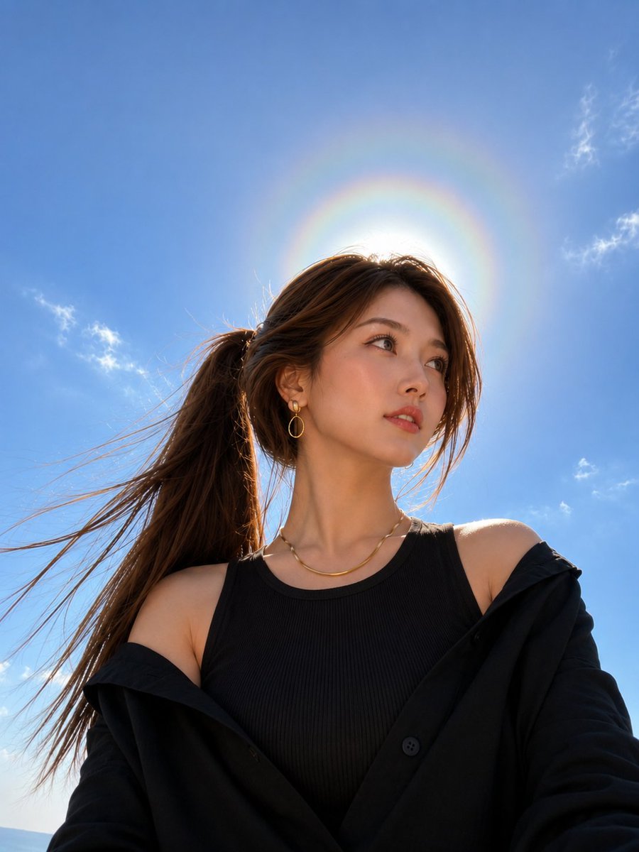 Cinematic Solar Halo Fashion Portrait