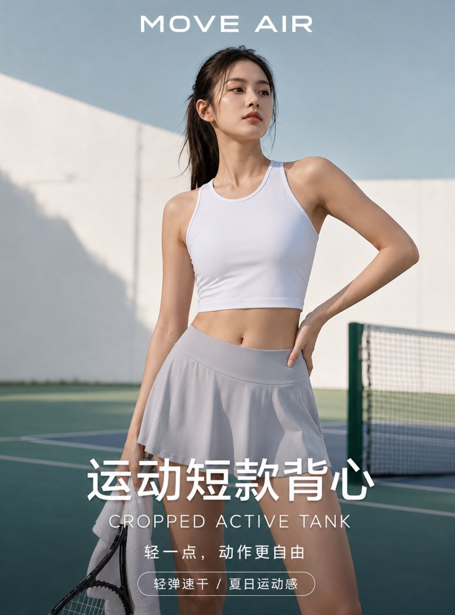 Product Marketing - Tennis Court Activewear Fashion Poster - Image 1
