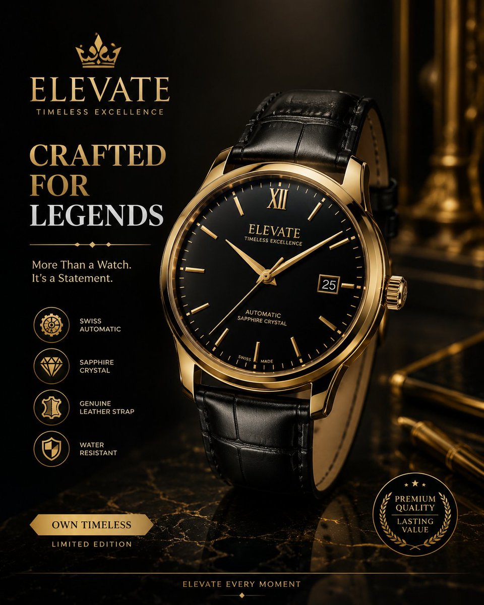 Luxury Wristwatch Mockup Advertisement