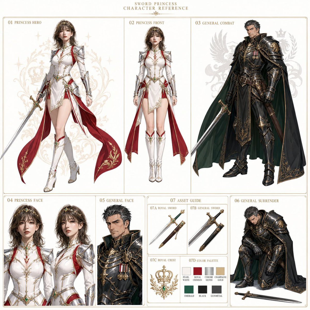 Comic / Storyboard - Sword Princess Character Reference Sheet - Image 1