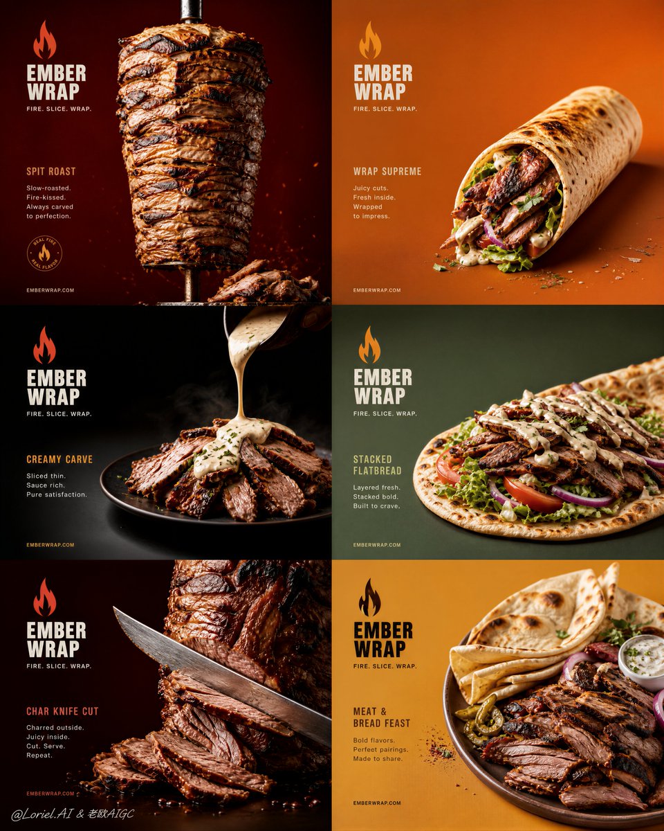 Premium 6-Panel Grilled Meat Campaign