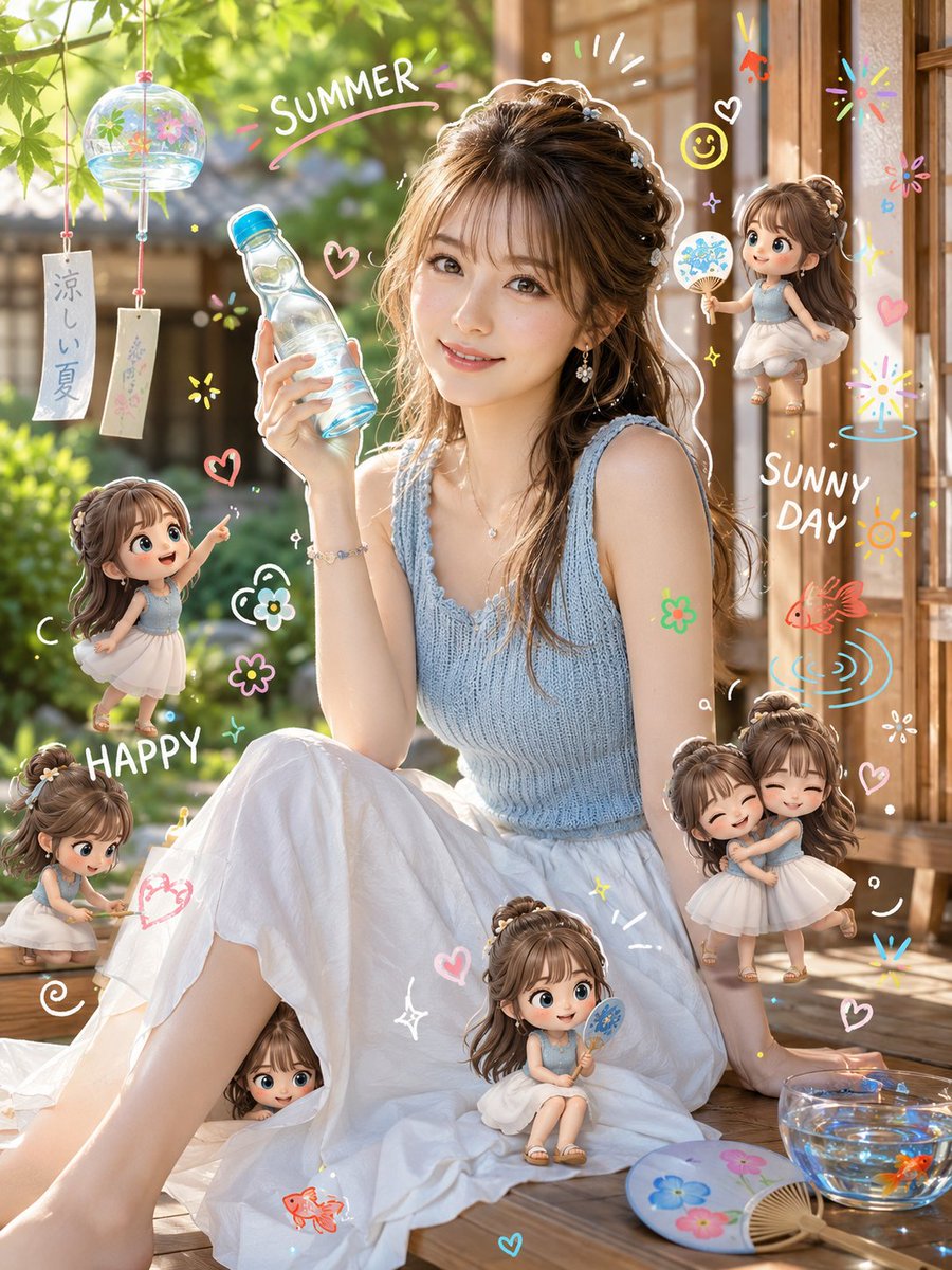 Summer Afternoon with Chibi Characters