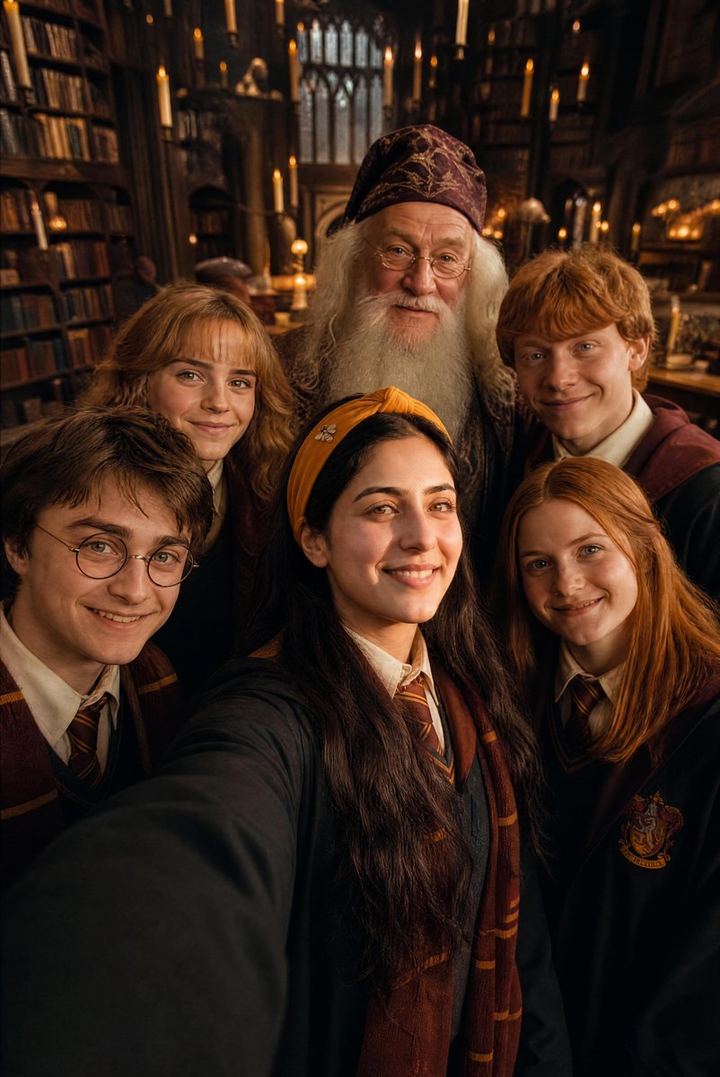 Harry Potter Cast Selfie in Hogwarts
