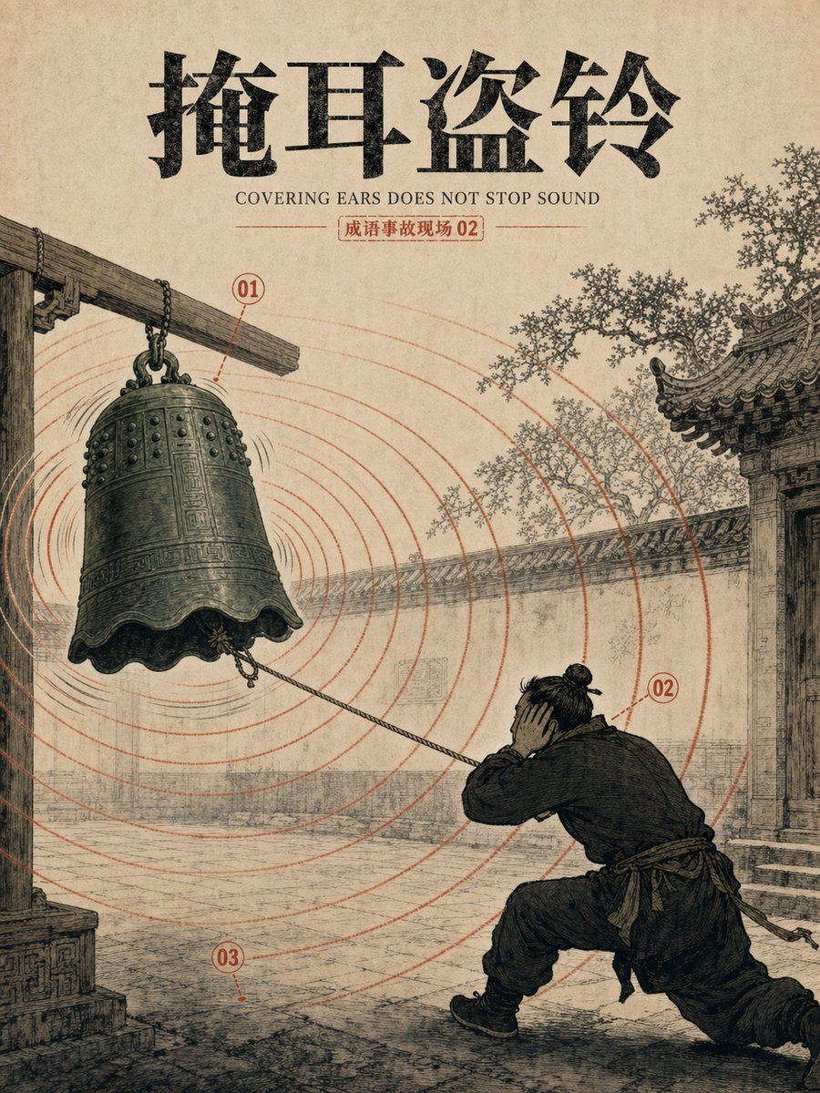Chinese Idiom Bell Theft Poster