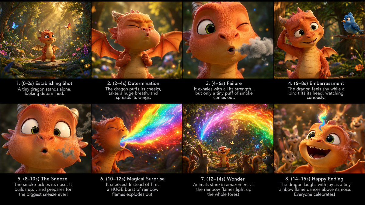 Tiny Dragon Rainbow Flame Storyboard
