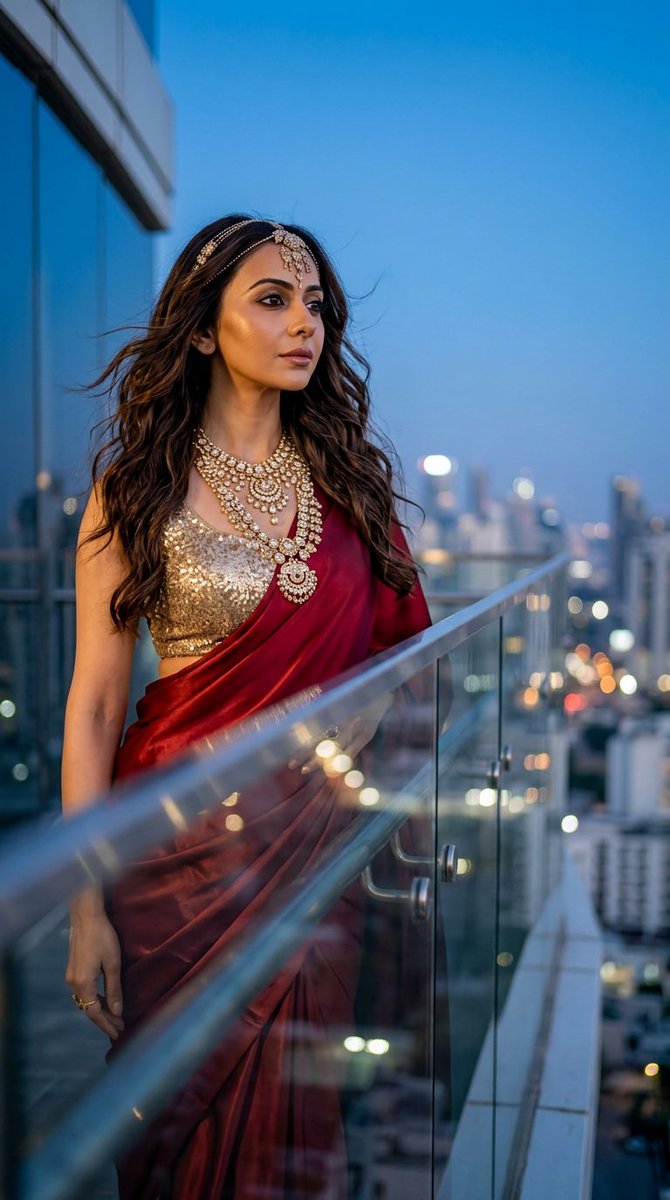 Social Media Post - Red and Gold Saree Portrait - Image 2