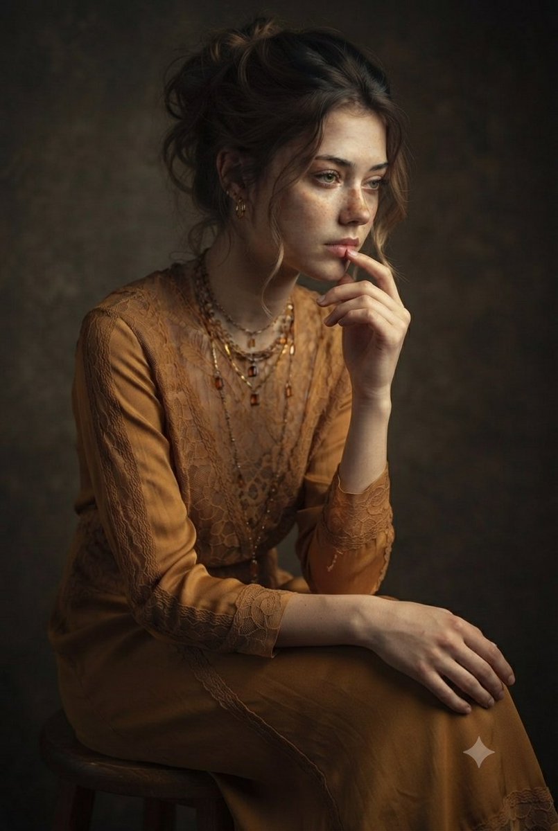 Profile / Avatar - Vintage Mustard Dress Portrait - Image 3