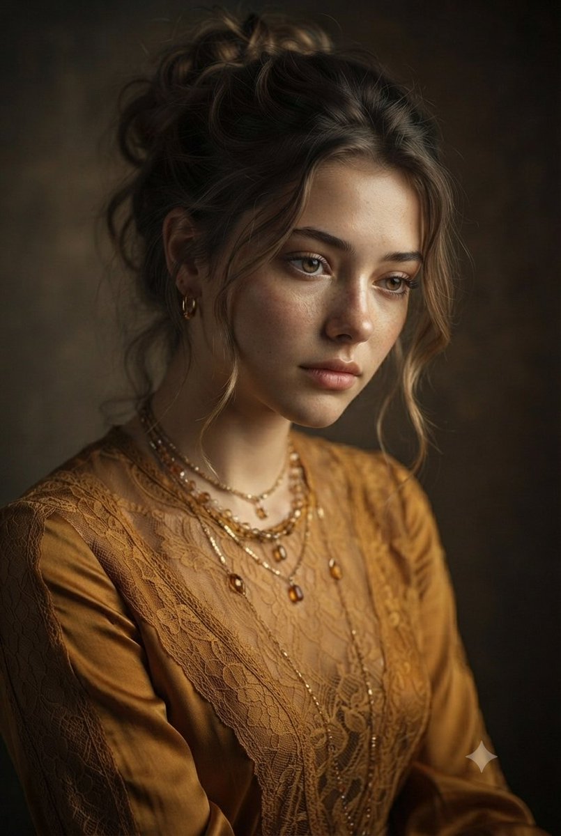Profile / Avatar - Vintage Mustard Dress Portrait - Image 1
