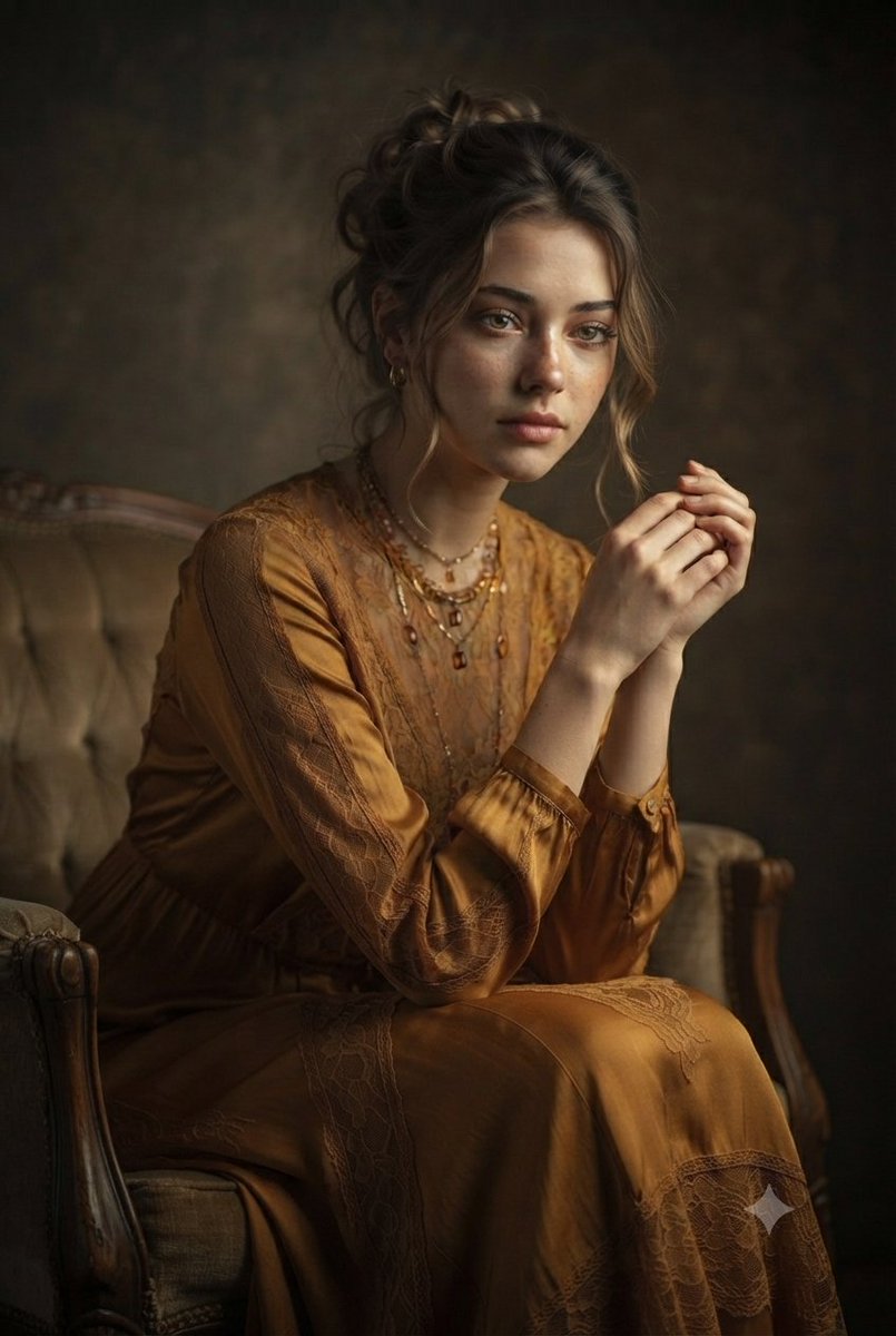 Profile / Avatar - Vintage Mustard Dress Portrait - Image 4