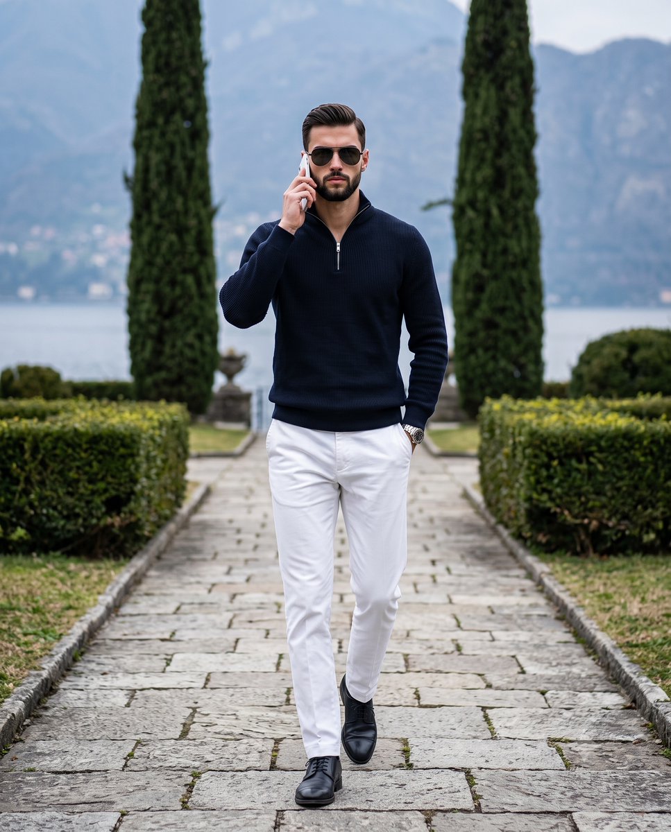 Social Media Post - Stylish Man Garden Path - Image 1