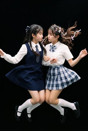 Floating Schoolgirl in Dark — {argument name="action" default="floatin'"} in the {argument name="lighting" default="dark"}