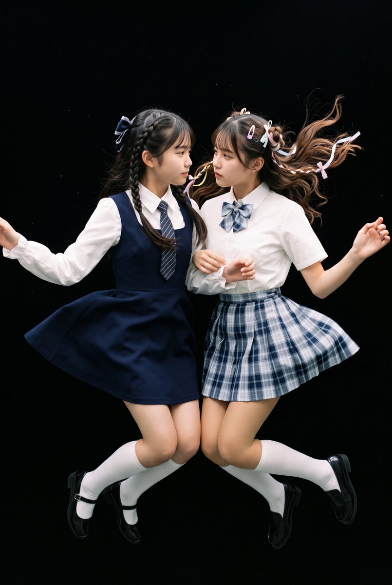 Social Media Post - Floating Schoolgirl in Dark - Image 1