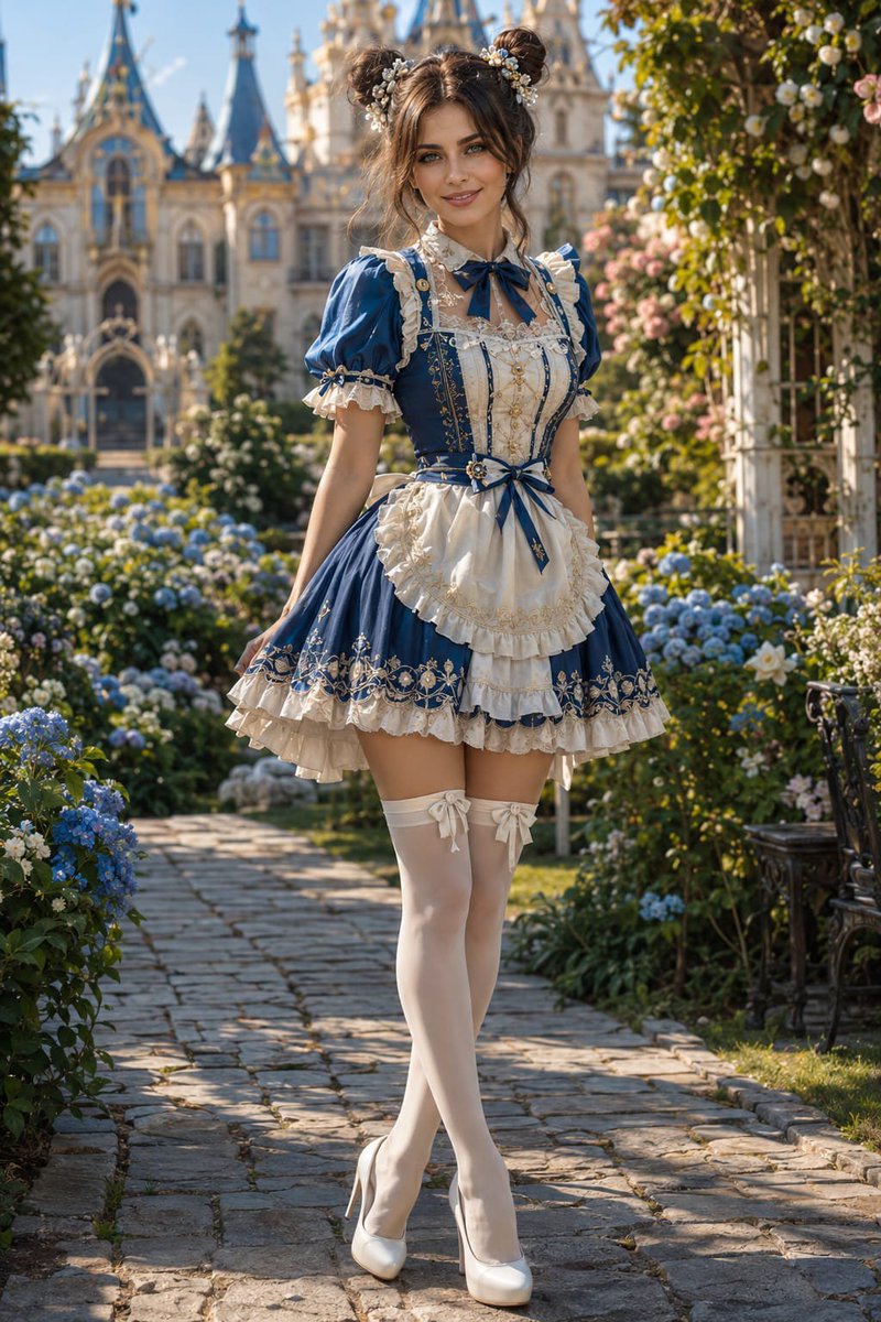 Victorian Royal Courtyard Fashion Portrait
