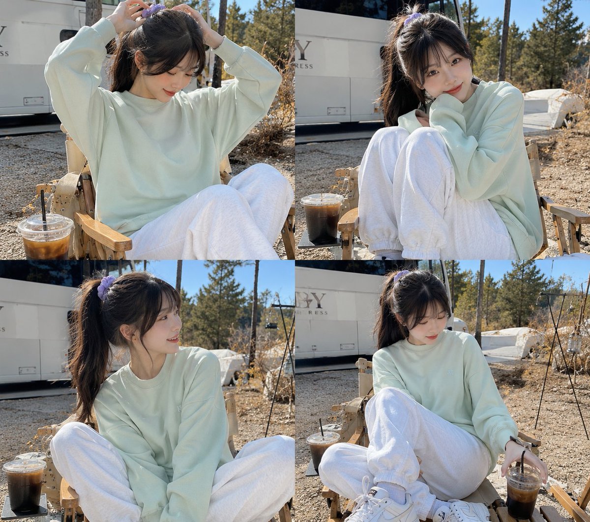 Cozy Korean Casual Fashion Lifestyle Portrait