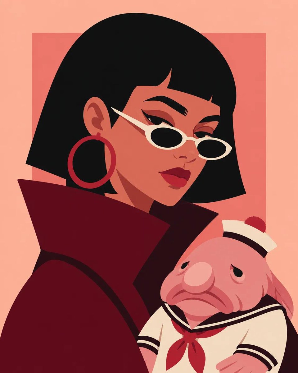 Flat-Vector Geometric Portrait