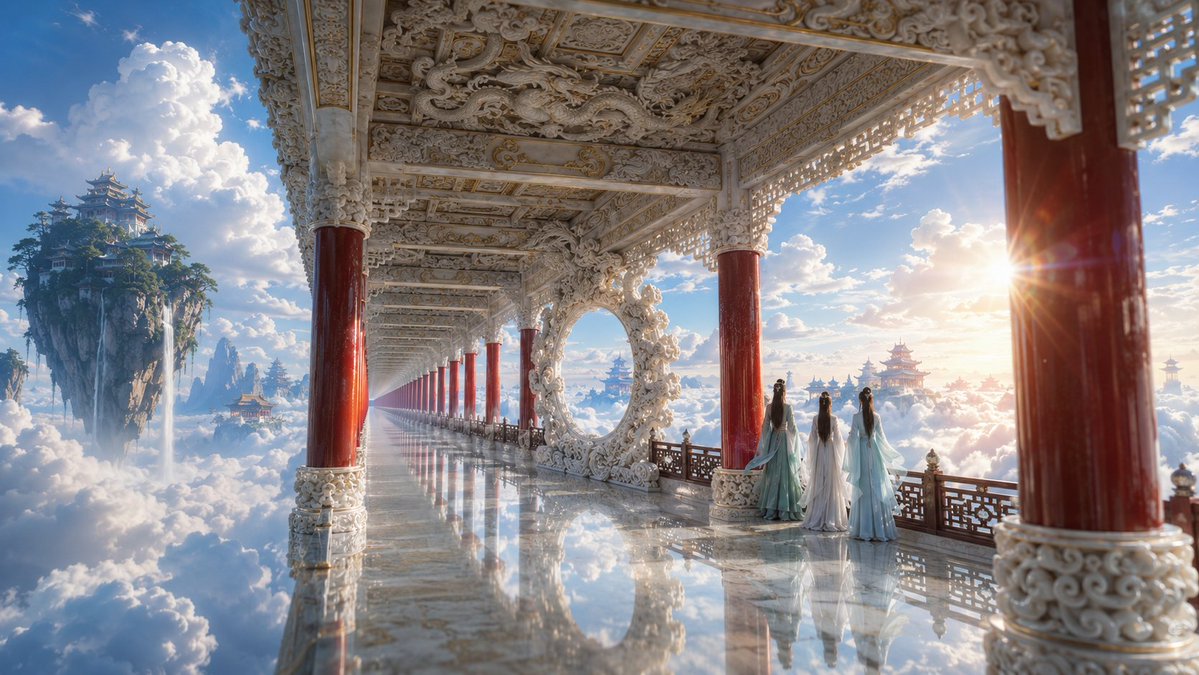 Ethereal White Jade Sky Corridor