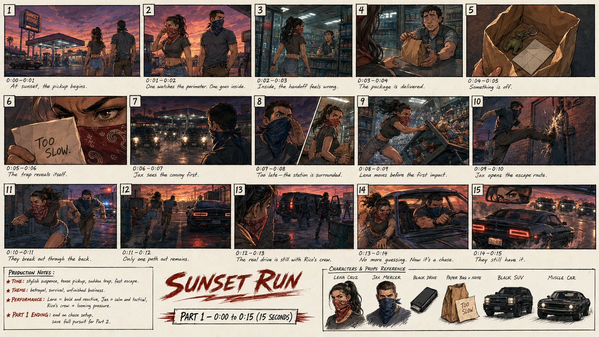Professional Action Thriller Storyboard