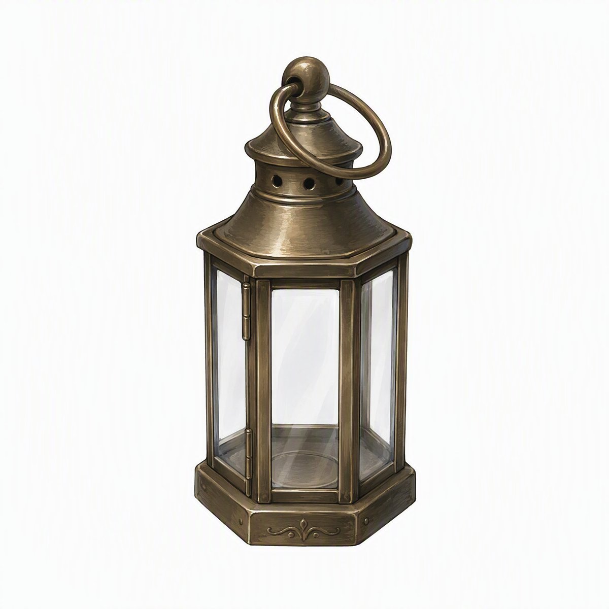 E-commerce Main Image - Vintage Brass Hanging Lantern - Image 2