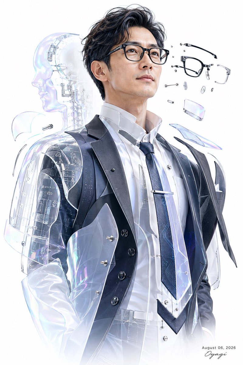 Futuristic Cyber Businessman Portrait