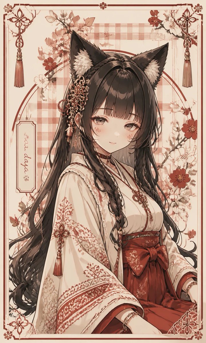 Fox Shrine Maiden Postcard
