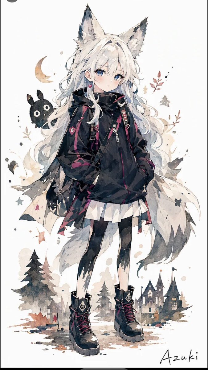 Solitary Wolf-Girl Fantasy Character
