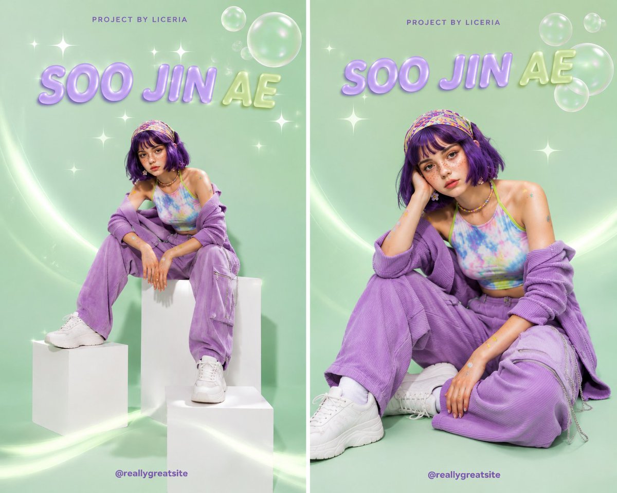 Y2K fashion poster character Wareen