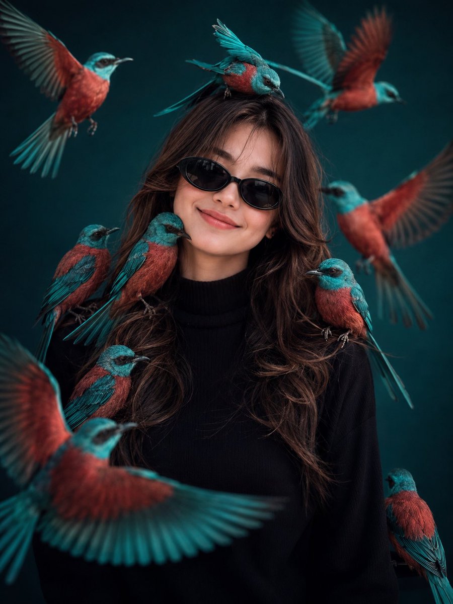 Product Marketing - Turquoise Bird Fashion Portrait - Image 2