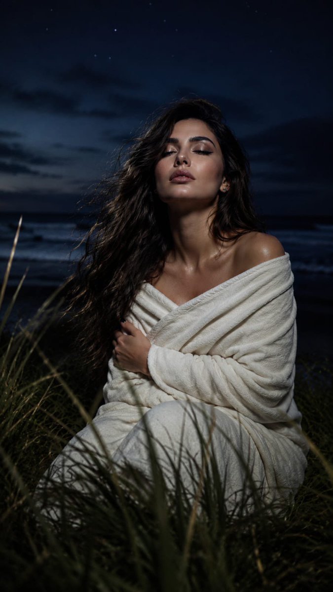 Coastal Night Serenity Portrait