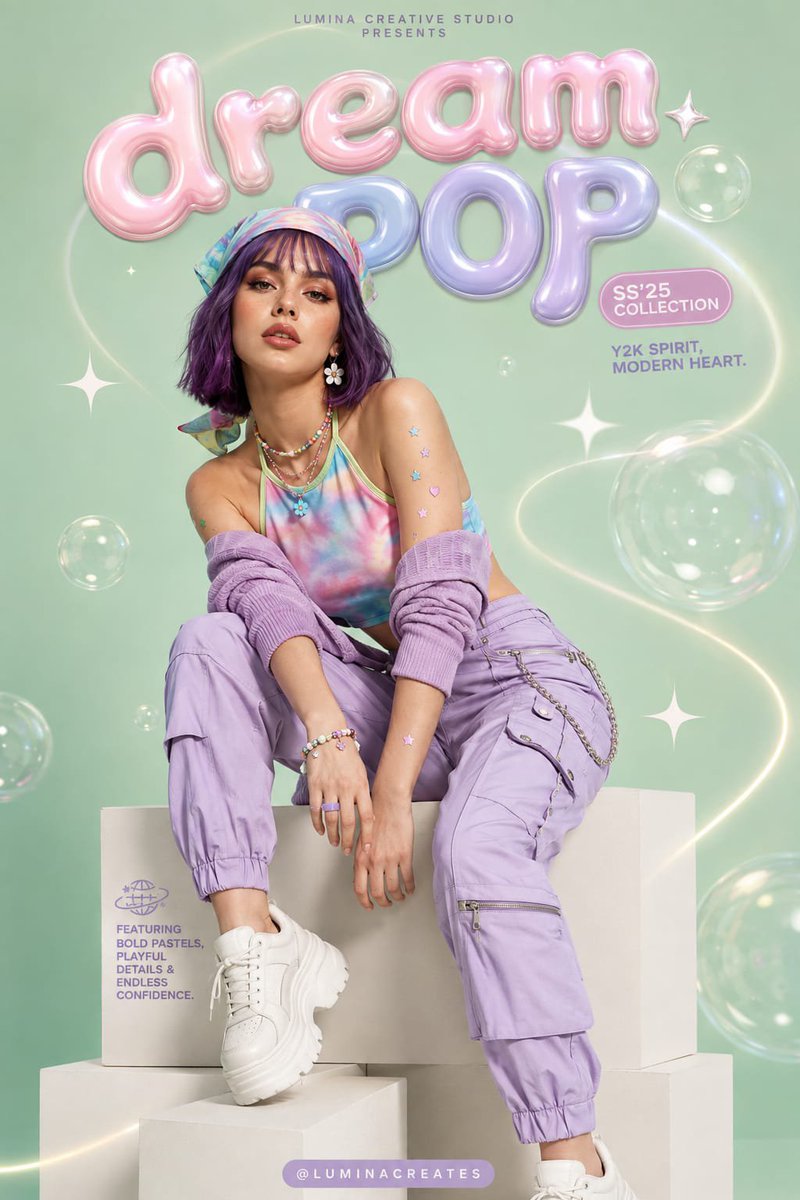 Y2K Pastel Fashion Editorial Poster