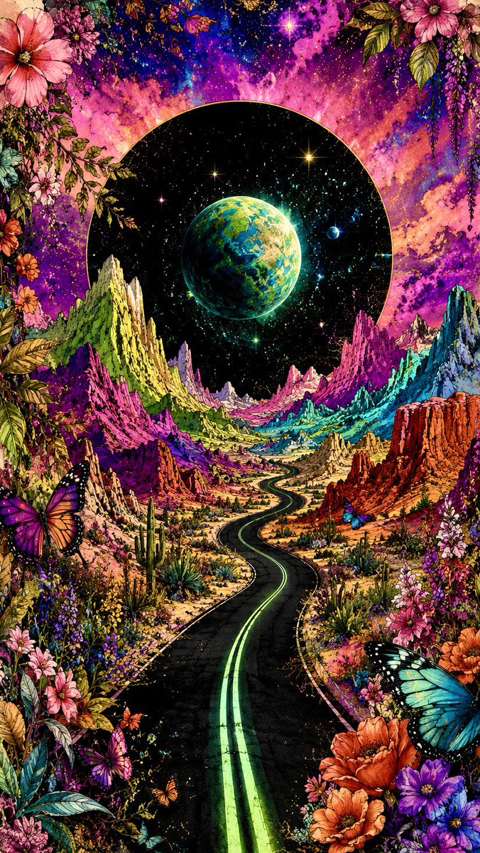Cosmic Botanical Fantasy Illustration