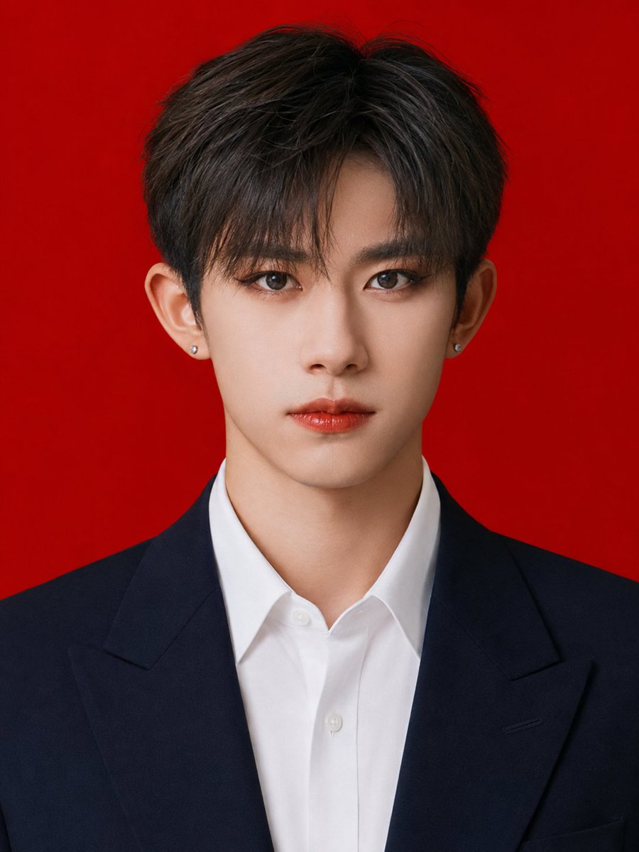 Red Background Formal ID Portrait