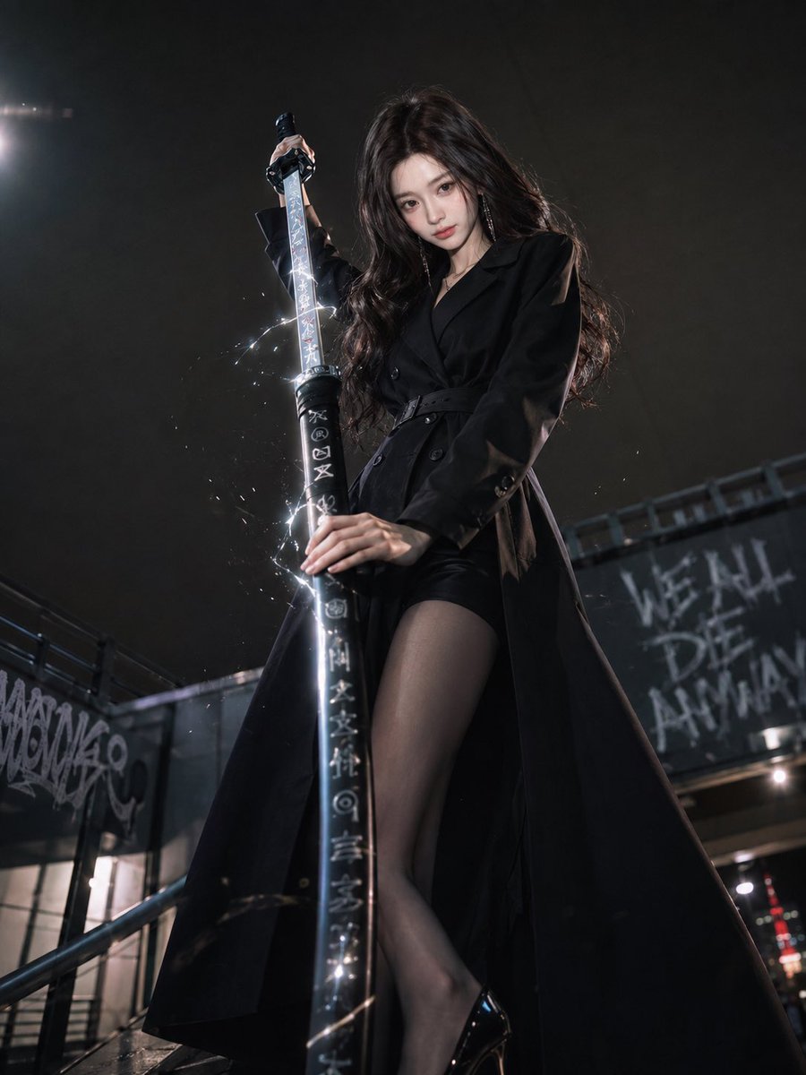 Dark Urban Katana Fashion Portrait