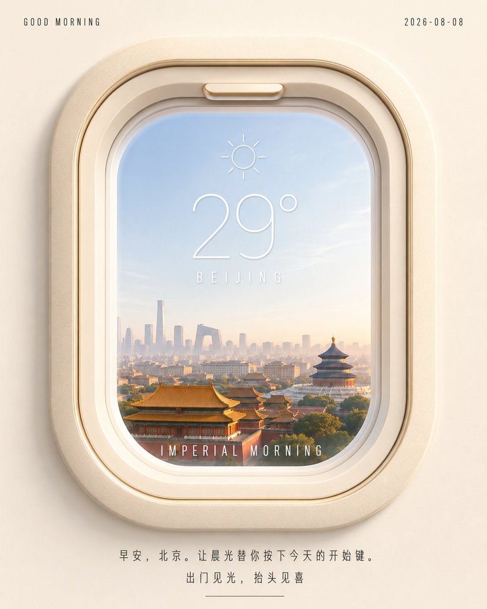 Beijing Morning Airplane Window Poster