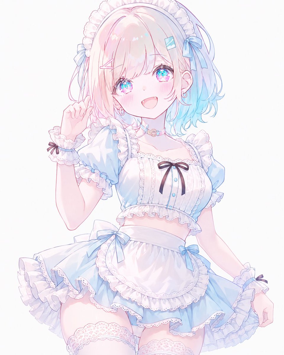 Pastel Blue Frilly Maid Girl