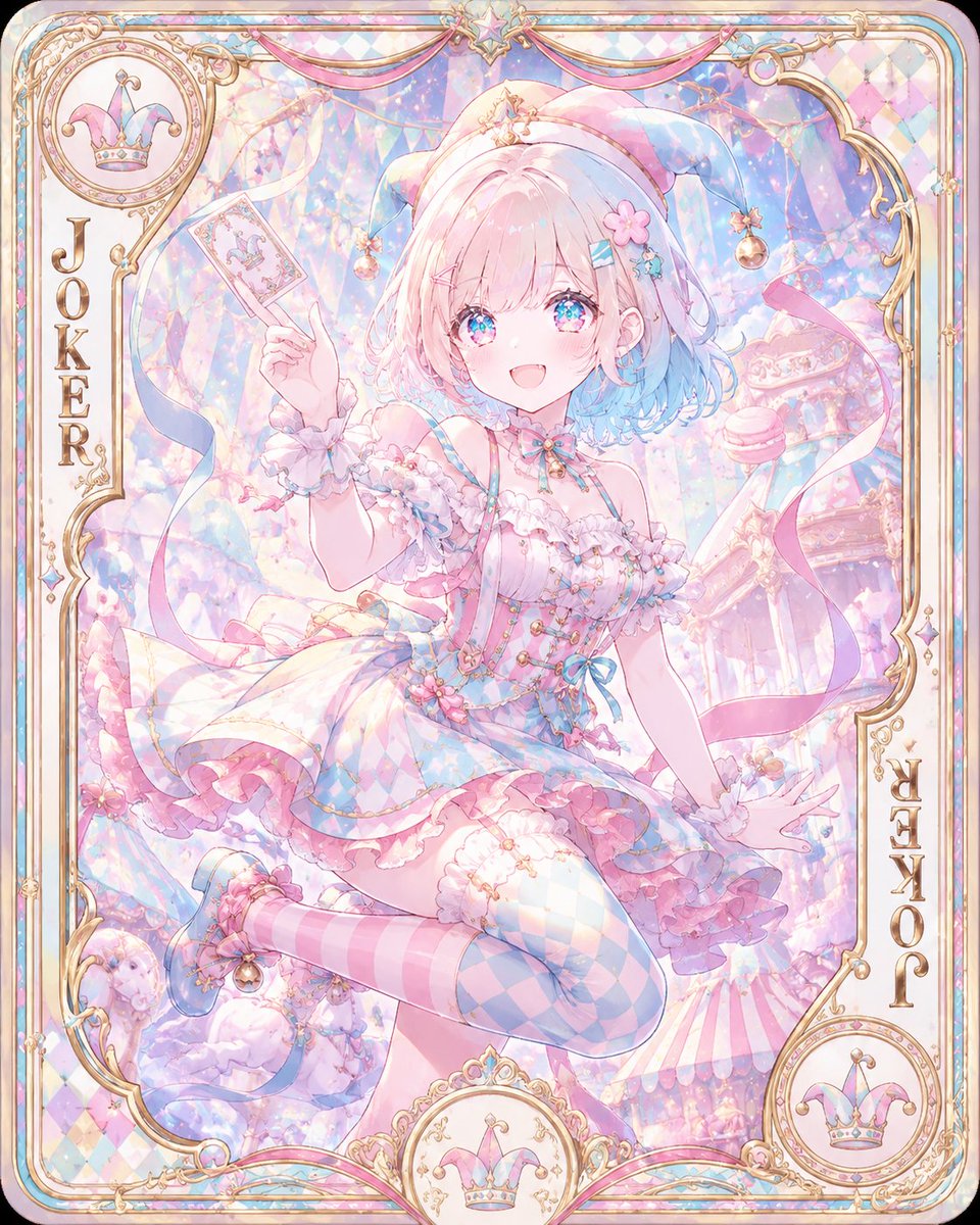 Game Asset - Pastel Anime Joker Playing Card - Image 1