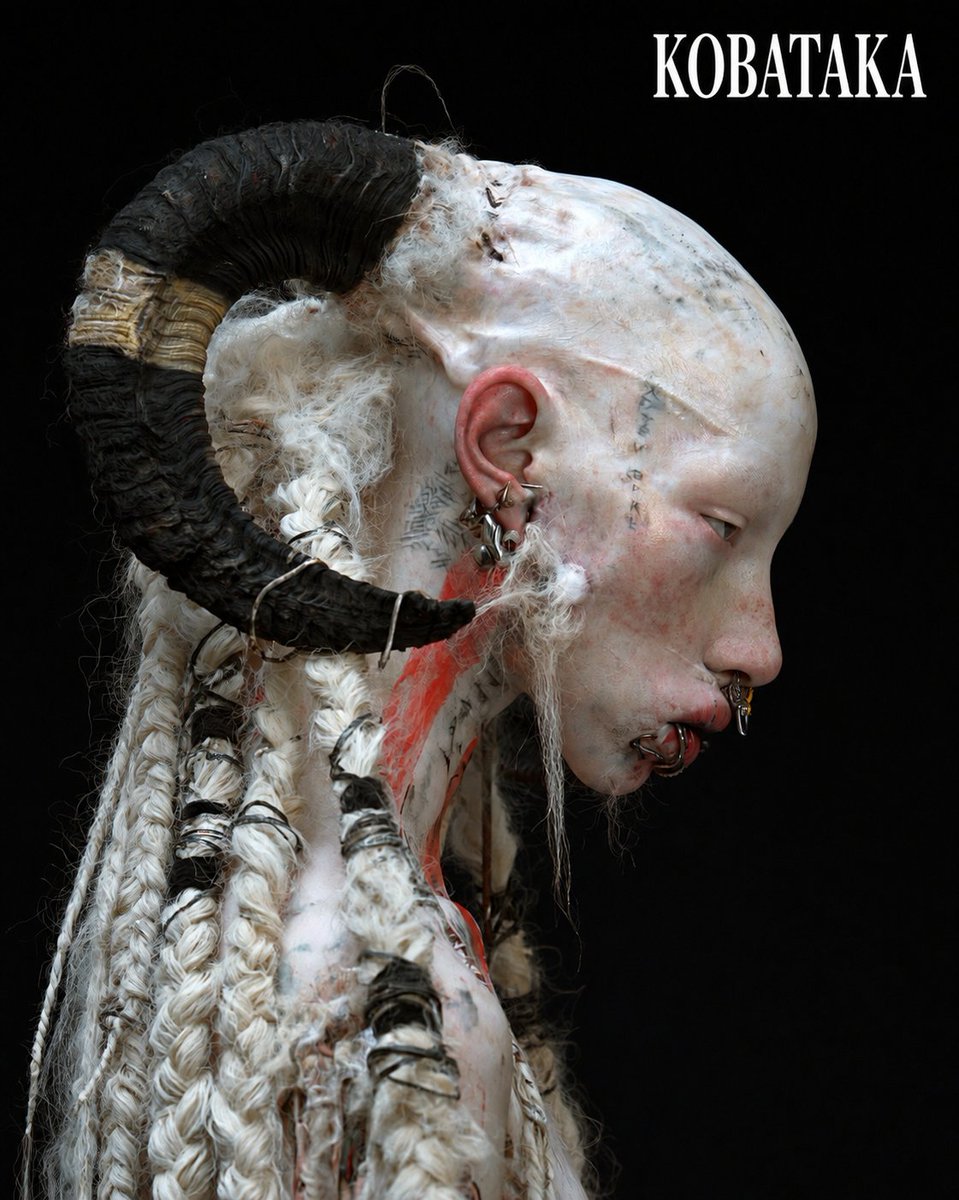 Albino Ram-Horned Gothic Portrait