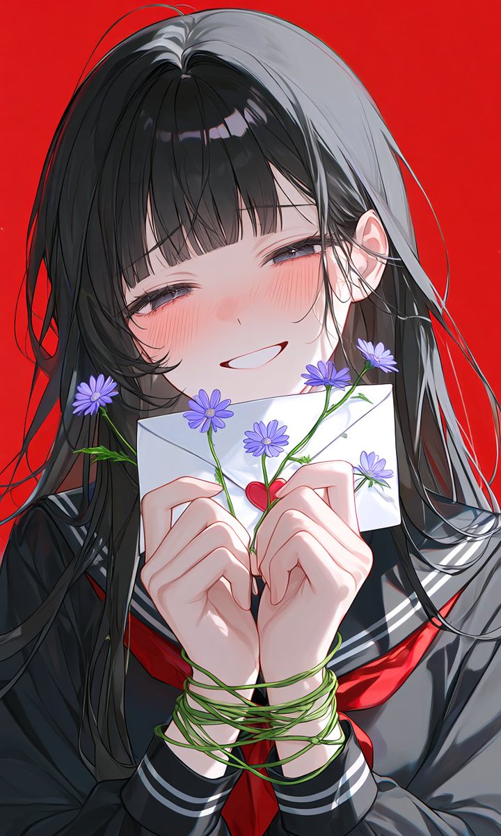 Shy Anime Love Letter Portrait