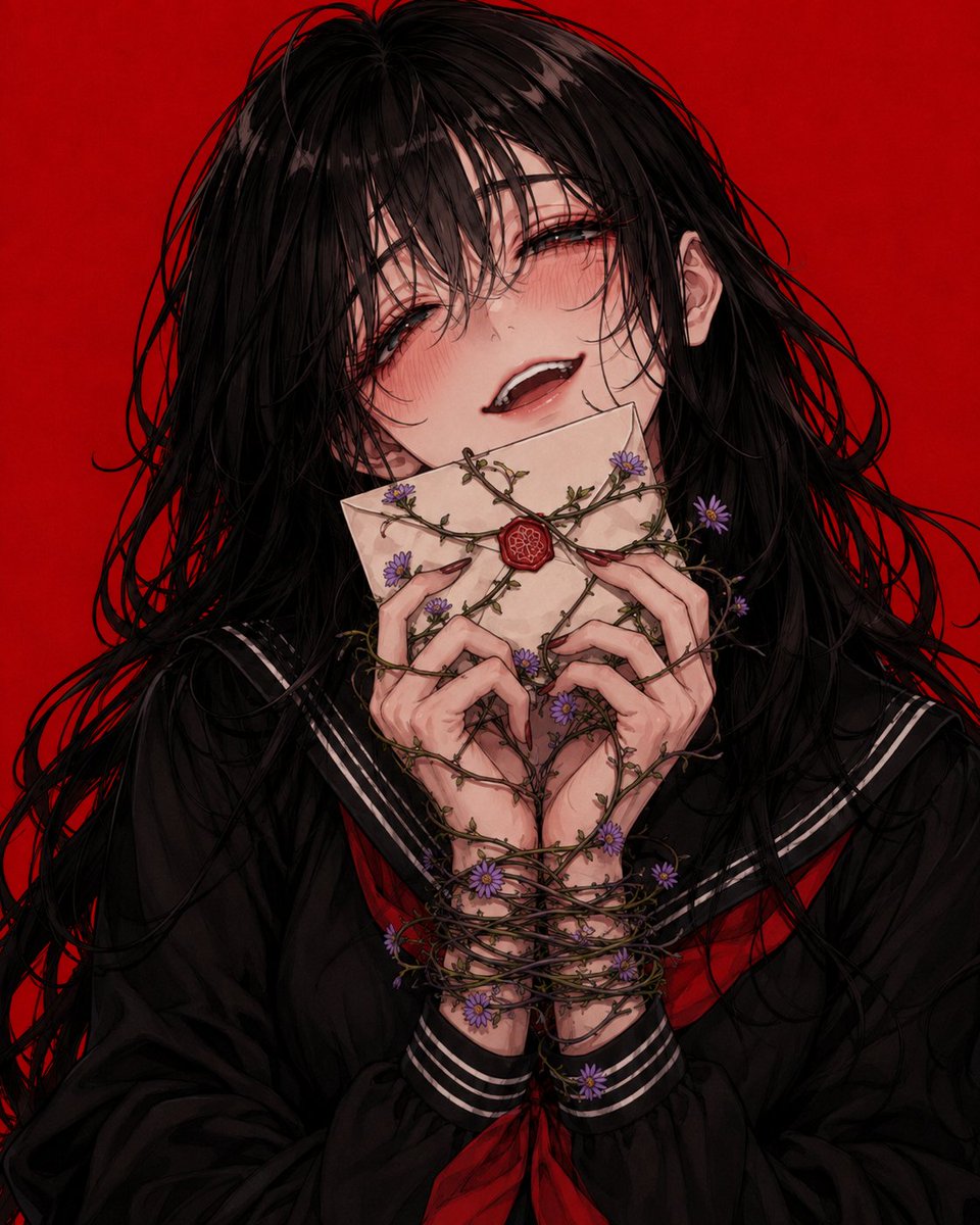 Profile / Avatar - Shy Anime Love Letter Portrait - Image 2
