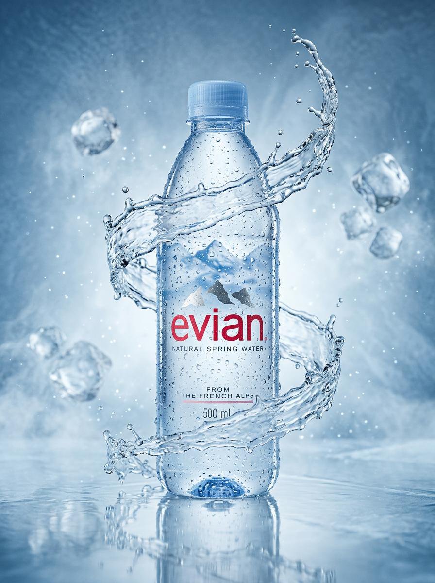 E-commerce Main Image - Luxury Water Bottle Product Photography - Image 1
